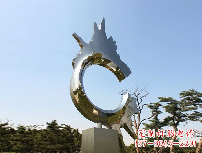 内江不锈钢抽象龙头雕塑