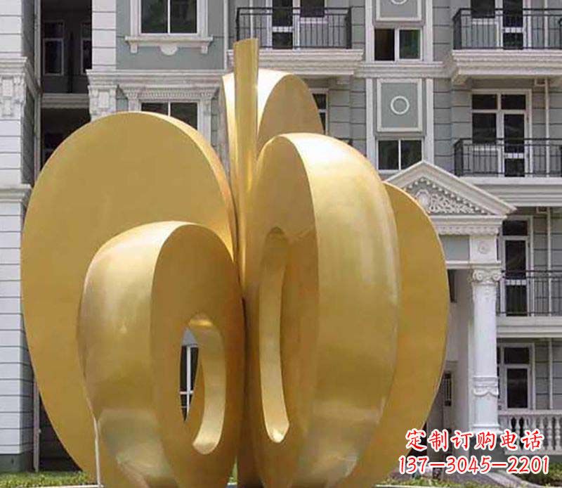 内江不锈钢苹果雕塑极具视觉震撼力