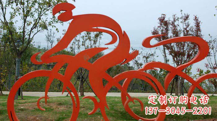 内江不锈钢自行车雕塑捕捉运动精神