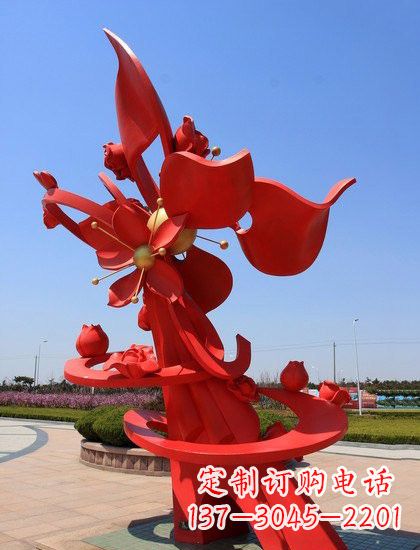 内江不锈钢石榴花雕塑艺术与美学的完美结合