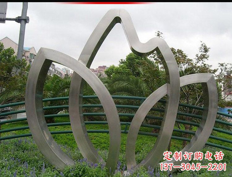 内江不锈钢抽象树叶雕塑2