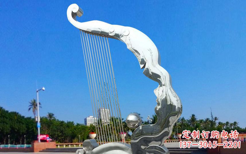 内江不锈钢竖琴广场雕塑