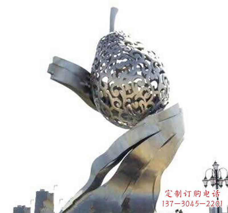 内江不锈钢梨雕塑艺术结合精美外形