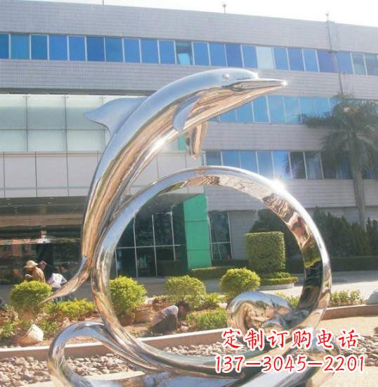 内江不锈钢海豚雕塑精致而灵动