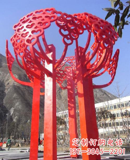 内江不锈钢树叶雕塑