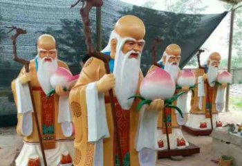 内江玻璃钢宗教庙宇神像彩绘老寿星雕塑