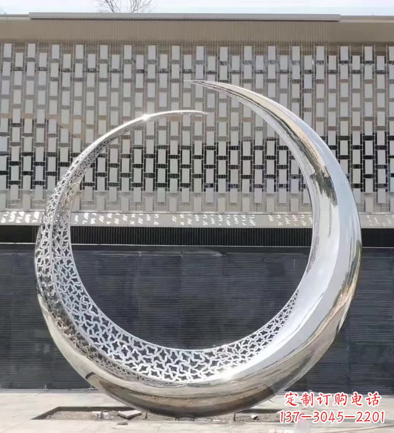 内江不锈钢月亮雕塑精美的艺术之作