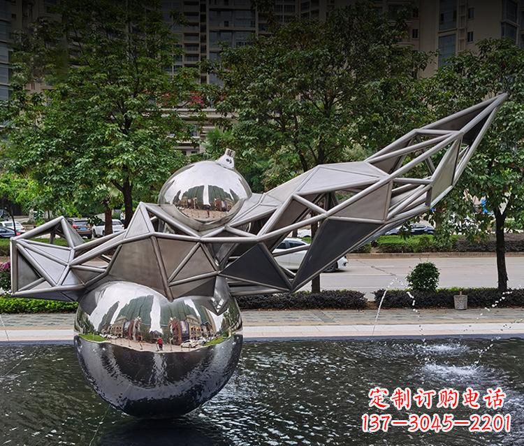 内江不锈钢葫芦雕塑美丽耐用的艺术杰作