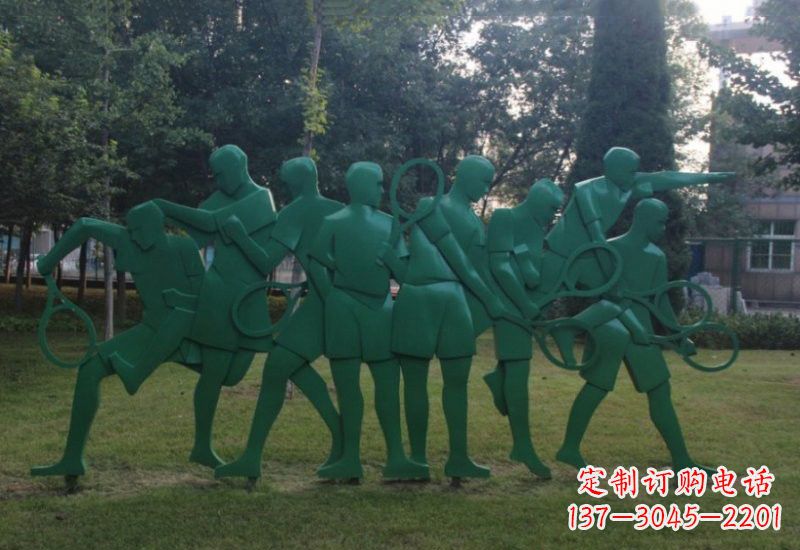 内江不锈钢羽毛球人物雕塑精美绝伦