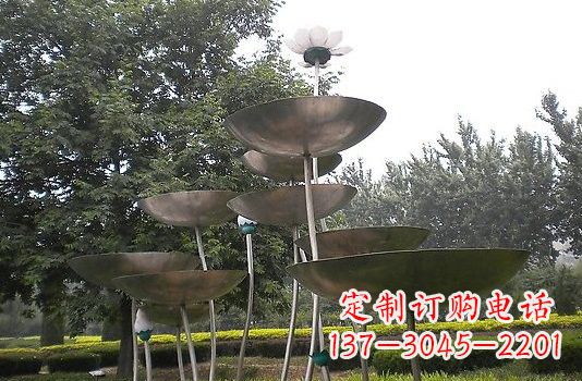内江不锈钢大型荷叶雕塑