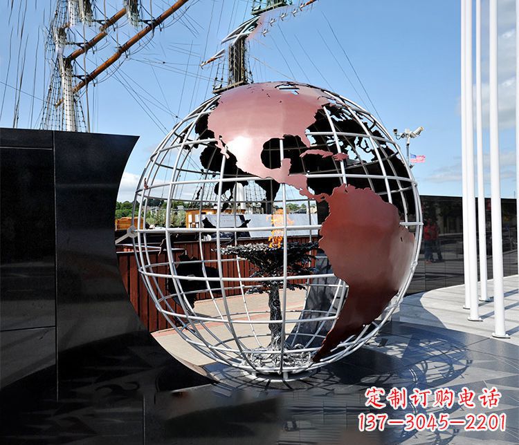 内江不锈钢大型地球仪雕塑精美纳米艺术