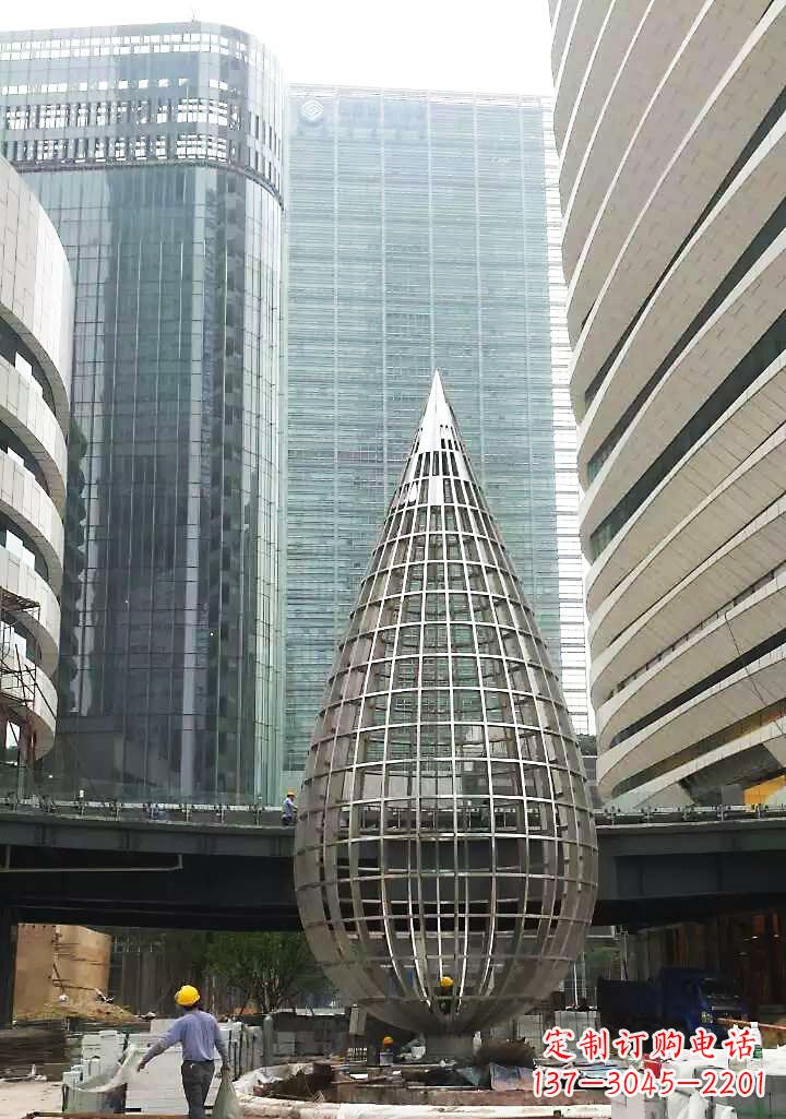 内江不锈钢大型水滴城市景观雕塑