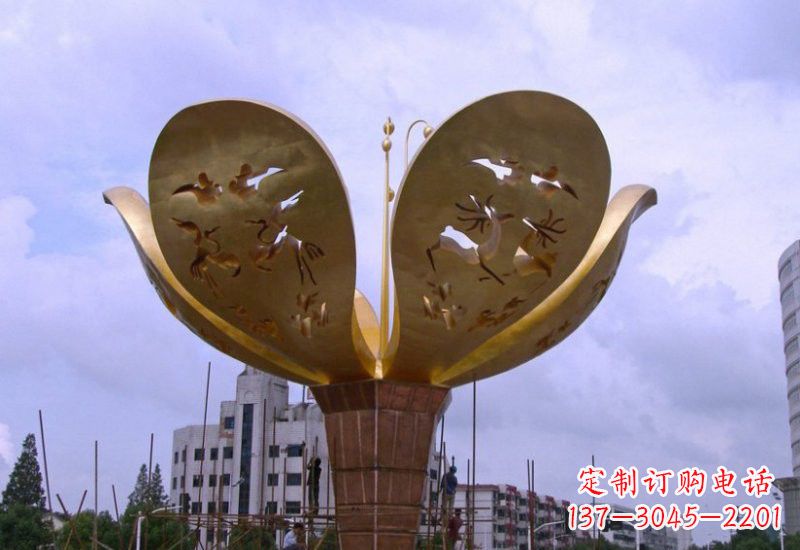 内江大型不锈钢紫荆花雕塑