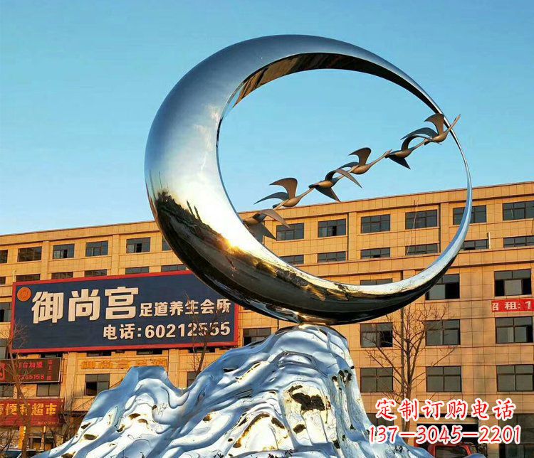 内江不锈钢大雁雕塑精美的艺术之作