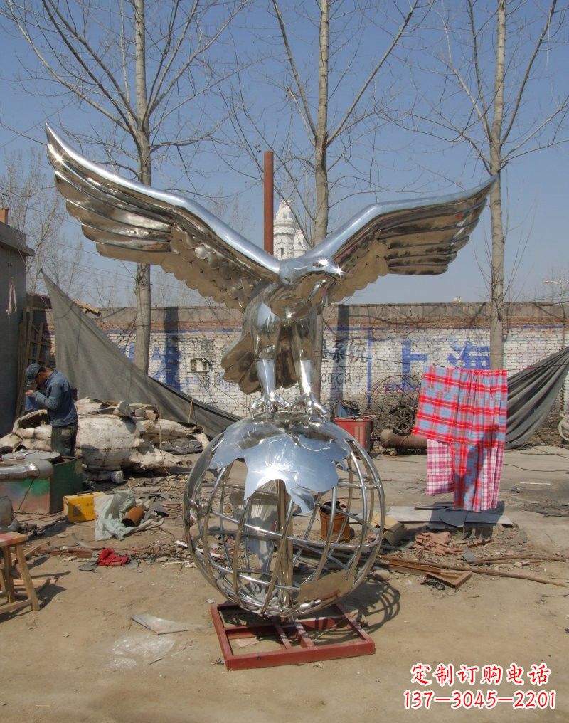 内江老鹰雕塑不锈钢大展鸿图