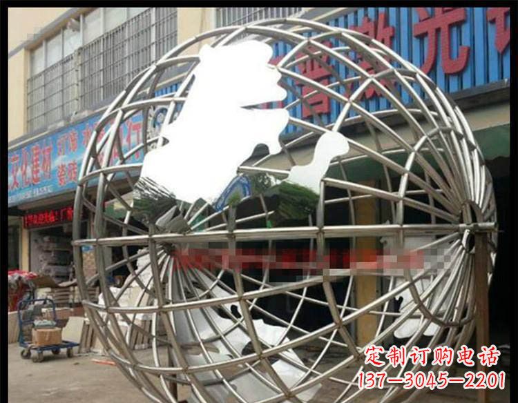 内江纪念地球的不锈钢雕塑
