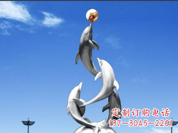 内江不锈钢海豚雕塑精致美观的艺术品