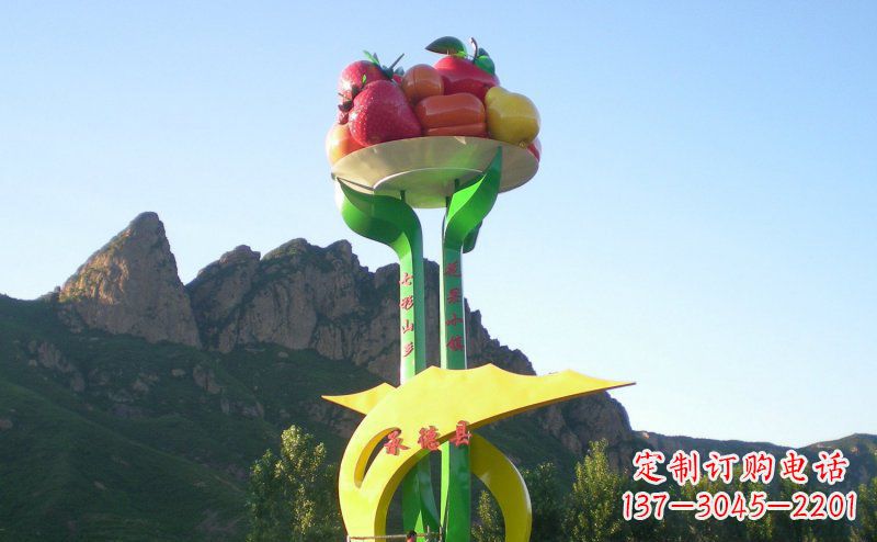 内江不锈钢制作的苹果雕塑