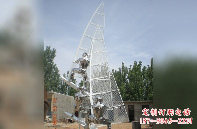 内江不锈钢帆船雕塑精美的艺术品