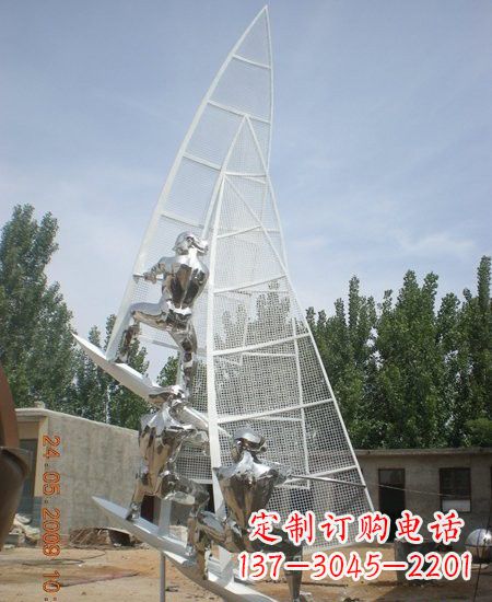 内江海上航行不锈钢帆船雕塑