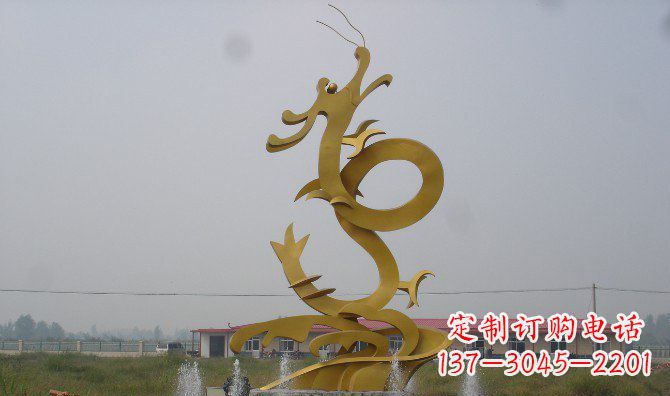 内江不锈钢飞龙雕塑精美传承中华文化