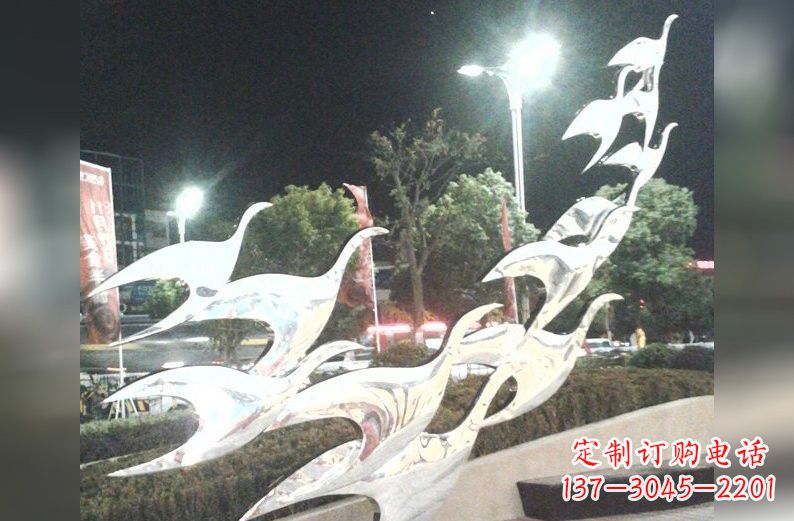 内江不锈钢大雁雕塑一种高雅的艺术美学