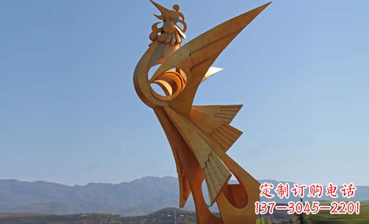 内江不锈钢凤凰雕塑,给环境增添灵动之美