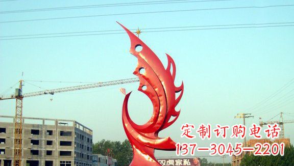 内江凤凰城市的不锈钢雕塑