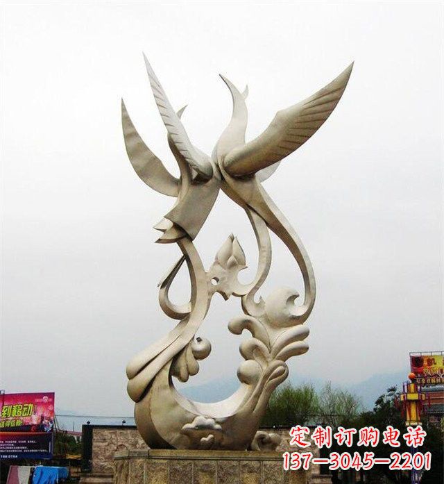 内江不锈钢凤凰雕塑传承古代美学
