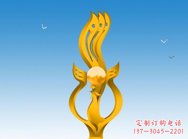 内江不锈钢凤凰雕塑效果图