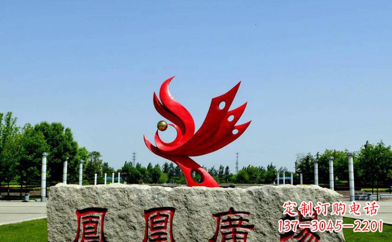 内江不锈钢凤凰景观雕塑 (3)