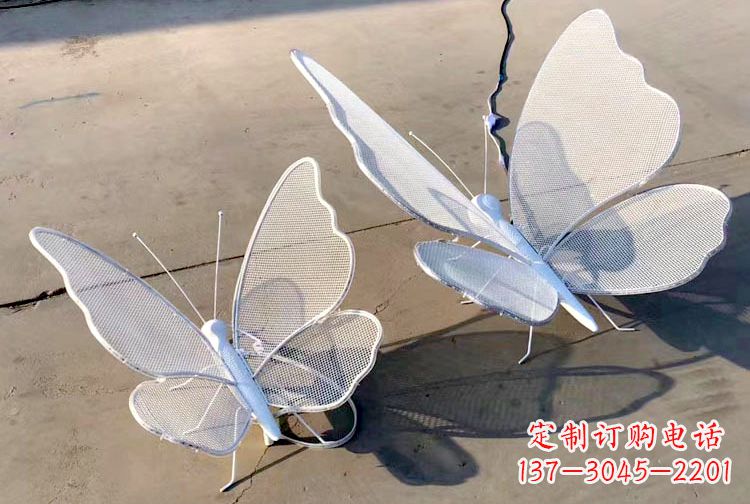内江不锈钢钢丝网格蝴蝶雕塑摆件,可加灯带
