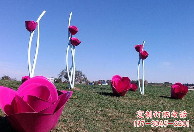 内江不锈钢玫瑰雕塑美丽的艺术之作