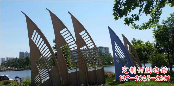 内江不锈钢公园抽象船帆雕塑