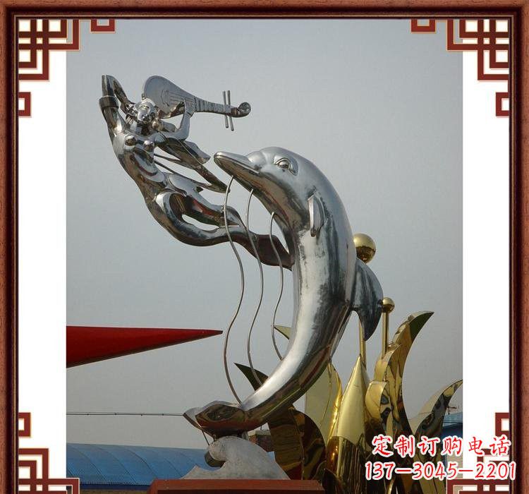 内江不锈钢海豚雕塑——美丽的海洋艺术