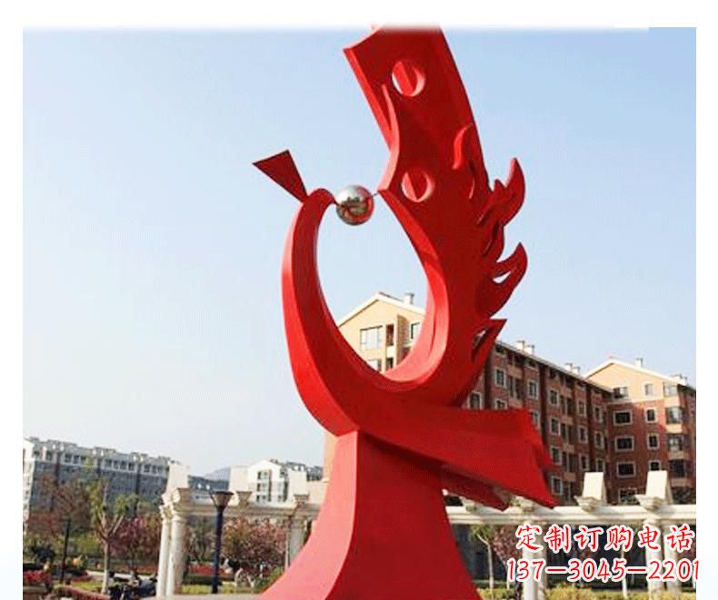 内江不锈钢凤凰雕塑——象征着新生