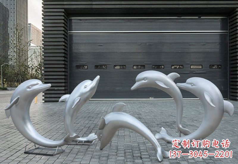 内江海豚的精灵——不锈钢公园海豚雕塑