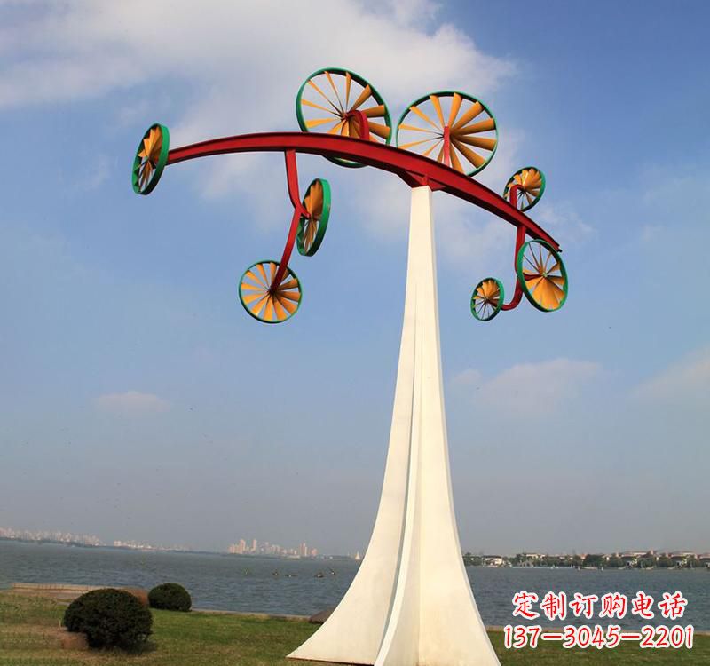 内江不锈钢风车雕塑缔造美丽公园