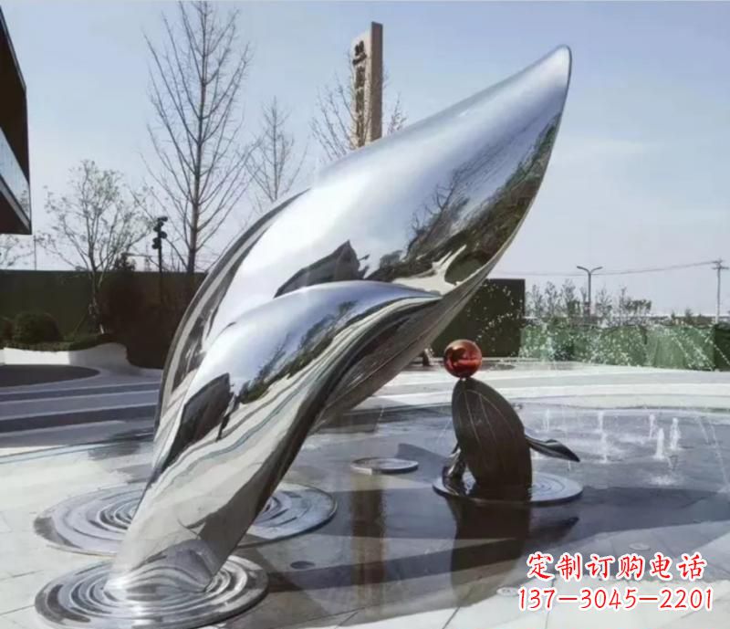 内江精美不锈钢海豚雕塑