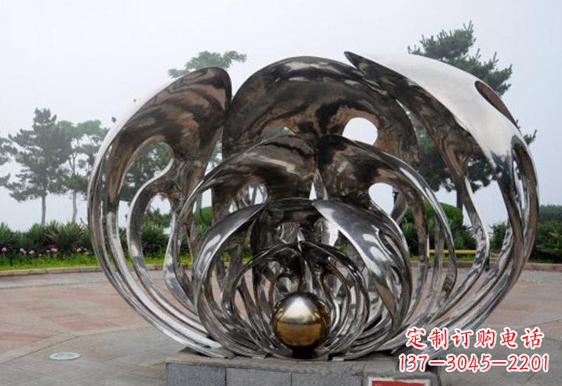内江不锈钢贝壳雕塑海洋风情的精美礼赞