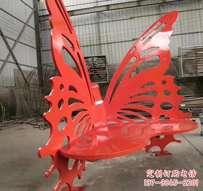 内江不锈钢蝴蝶座椅雕塑美丽的艺术作品