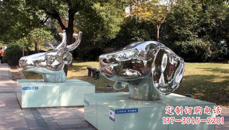 内江不锈钢十二生肖动物头像雕塑的魅力