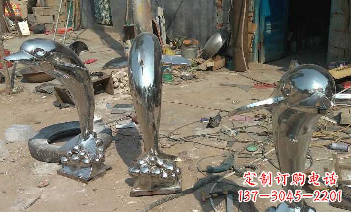 内江不锈钢海豚雕塑——美丽的海洋之灵