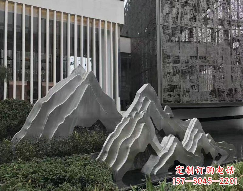 内江不锈钢公园小区精美的假山雕塑