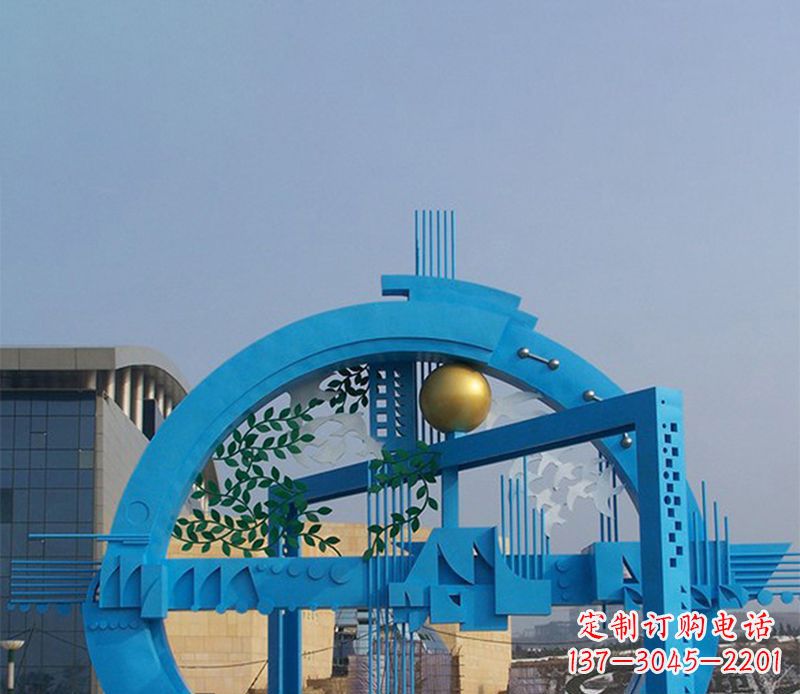 内江不锈钢拱桥雕塑美丽的艺术品