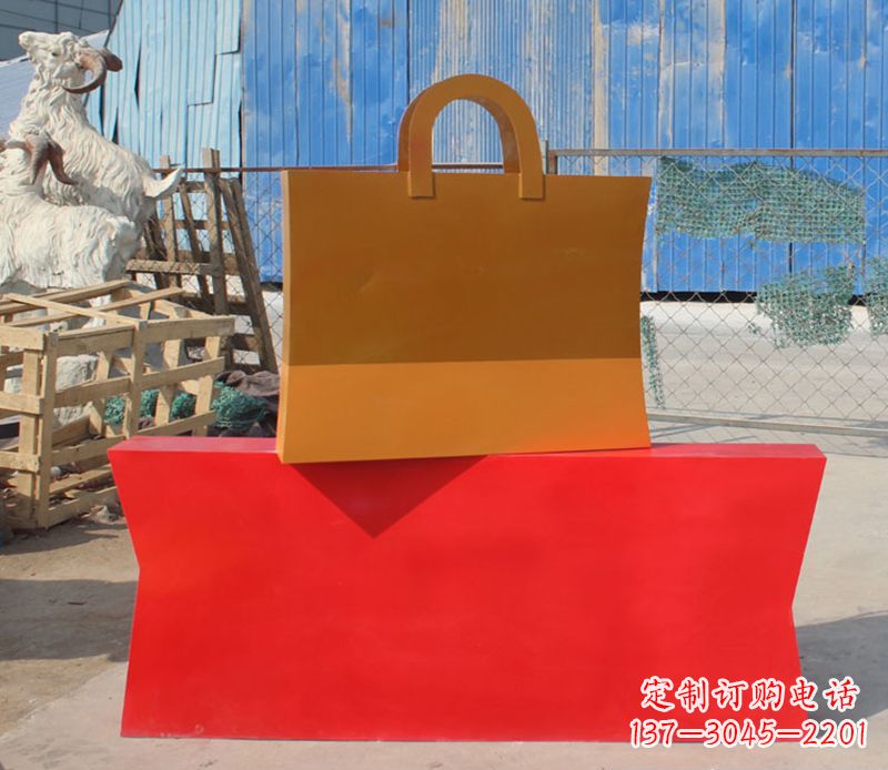 内江精美不锈钢购物袋雕塑