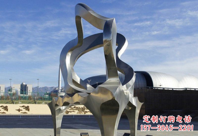 内江不锈钢广场抽象钢琴雕塑