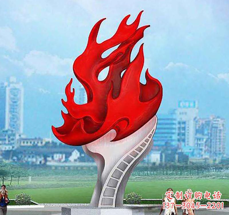 内江不锈钢广场火炬雕塑