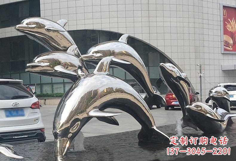 内江不锈钢海豚雕塑——精美绝伦