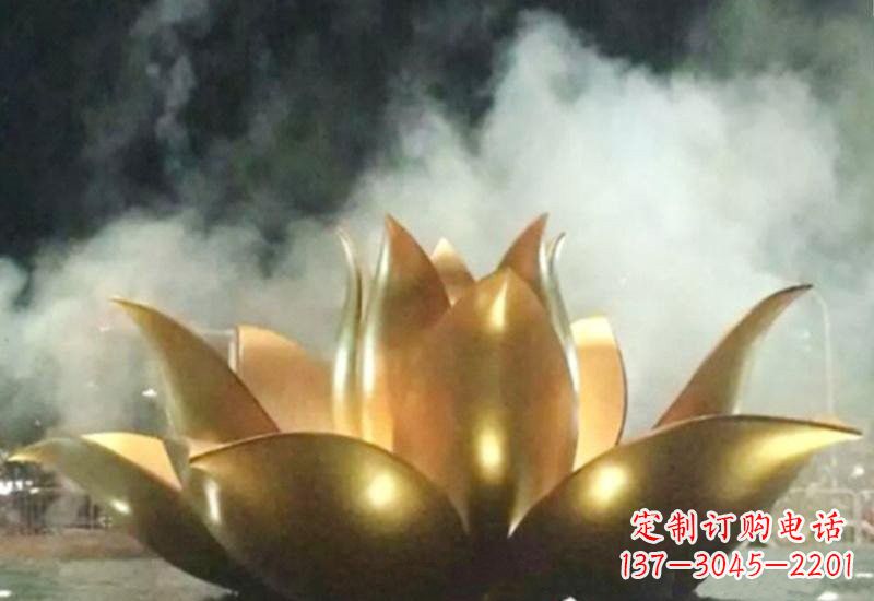 内江不锈钢莲花喷泉雕塑——让美景更加精彩